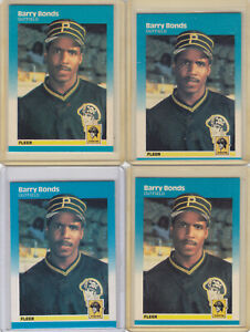 1987 Fleer Barry Bonds #604 Lot of 4 Rookie Card RC Home Run King Pirates Giants