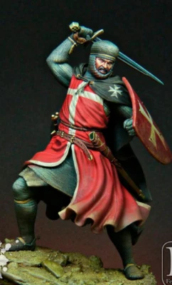Knight Hospitaller Acre, 1291 painted figure 75 mm - Image 1 of 4