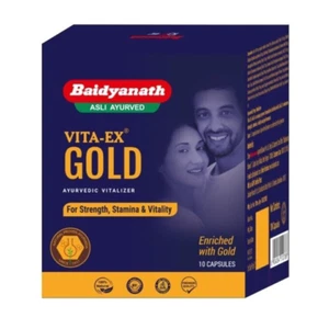 New Baidyanatha Vita Ex Gold 10 Capsules Herbal Ayurvedic Capsules For Men Power - Picture 1 of 8