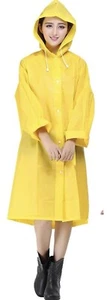 NEW Women’s Ladies Waterproof Raincoat Rain Coat Hooded Jacket Rainwear Sz LG - Picture 1 of 2