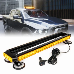 26 in 56 LED Emergency Strobe Light Bar Rooftop Double Side Flash Warning Amber - Picture 1 of 7