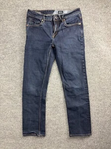 Volcom Solver Jeans Men's 30 Blue Denim Modern Straight Dark Wash Stretch - Picture 1 of 8