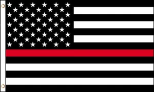 Thin Red Line American Flag 3x5 ft US Black & White firemen fire depart Support - Picture 1 of 2