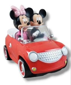 Disney Mickey Minnie Mouse Wind Up Red Toy Car 4 Inches Bumper to Bumper - Picture 1 of 10