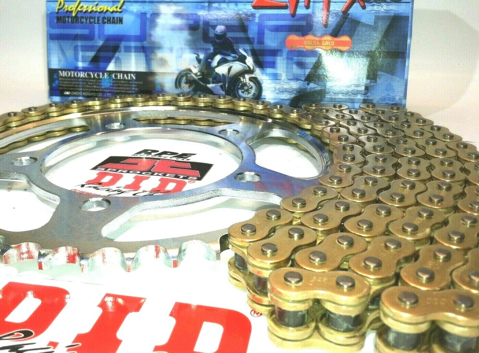 KIT CADENA Y PIÑONES ZX-14 Ninja 2006-11 DID ZVMX Gold X-Ring OEM Q.A. o Fwy Foto 1 de 4