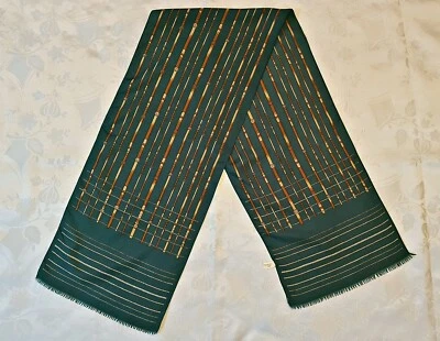 BUFANDA VINTAGE AUTÉNTICO CINTURÓN ARTE VERDE MARRÓN LARGO HOMBRE Foto 1 de 3