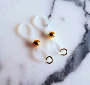 Gold Non-Pierced Nipple Noose Lingerie Jewelry, Fake Nipple Rings Nipple Clamps - Picture 1 of 1