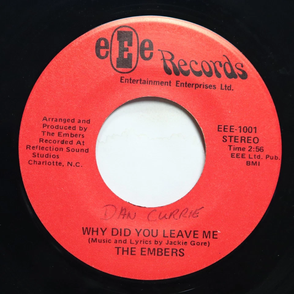 EMBERS - WHY DID YOU LEAVE ME / I LOVE BEACH MUSIC - SOUL 45 Foto 1 de 2