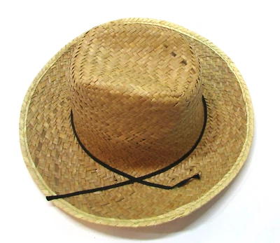 Original Mexican Sun Shade Gardening Beach Sombrero Woven Palm Straw Cowboy Hat - Image 1 of 4