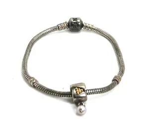 Pandora Sterling Silver Charm Bracelet With Pearl Drop Charm - Picture 1 of 5