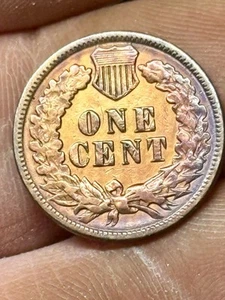 SHARP 1887 INDIAN HEAD CENT in CHOICE RED BLUE TONED - Imagen 1 de 2