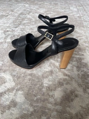 Roberto Del Carlo Mujer’s Strapy Sandalia Tacones Cuero Negro Madera Talla UK 6.5 Foto 1 de 4