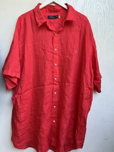 Polo Ralph Lauren Button Down Leinen Camp Herren 3XLT BIG Rot Lachs - Bild 1 von 8
