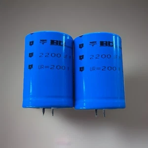 2 Stück - 2200uF 200v - BC 157 - 35x50mm (Philips/Vishay/2222) - Audio Low ESR - Bild 1 von 5