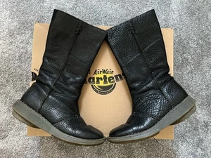 Botas de cuña Dr Martens Vintage 10492 media pantorrilla cuero negro motociclista cremallera Reino Unido 4 - Imagen 1 de 10