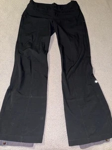 LULULEMON Wet Dry Black Women Snowboarding Ski Snow Pant 10 Lined Insulated - Picture 1 of 15