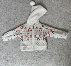 Hanna Andersson Baby Gnome Sweater Jacket Cardigan Full Zip Hooded Sherpa 6-12 m - Picture 1 of 10