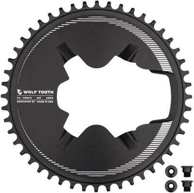 Wolf Tooth Aero Direct Mount 1x Chainring - 48t, 4-Bolt, Drop-Stop ST, Compatibl - Image 1 of 3
