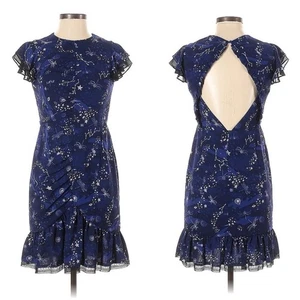 Three Floor Afterglow blue cocktail dress WOMENS SIZE 4 stars constellations - Picture 1 of 11