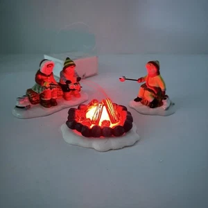 Dept 56 Marshmallow Roast Snow Village #5478-0 Battery Operated - Picture 1 of 10