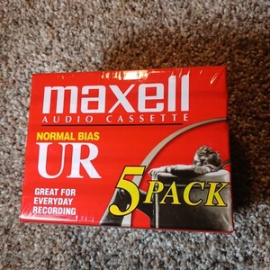 Maxell UR 120 Minute 5 Pack Blank Audio Cassette Tapes Sealed - Picture 1 of 6