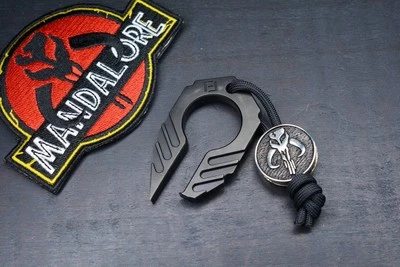 RARE Pharaoh EDC Anubis Ed Black DLC B.O w/Mandalorian Bead & Patch Re Microtech - Image 1 of 4