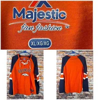 Denver Broncos Mujer Con cordones Manga Larga Trapland Camiseta Majestuosa Fan Moda XL Foto 1 de 4