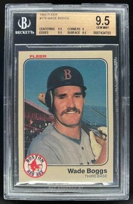 Fleer #179 Wade Boggs 1983 RC BGS 9,5 Foto 1 de 2