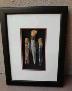 Folk Art Three Wise Men, Wood Carvings, Framed, Signed J. Kike 9.5" x 12.5" - Picture 1 of 4