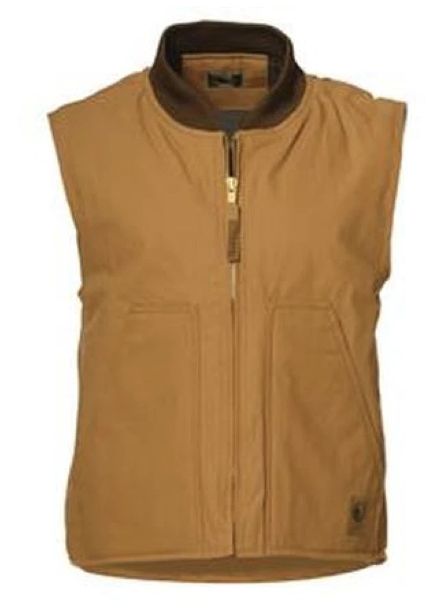 NEW! BERNE BROWN QUILT LINED DUCK WORKMAN'S VEST, V812BD - Image 1 of 1