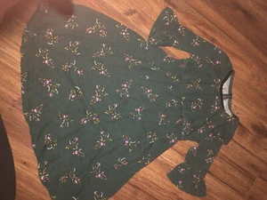 old navy girls Green Floral Dress 3/4 Sleeve Size 5T Long - Picture 1 of 3