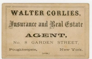 Walter Corlies Insurance & Real EstateCard Poughkeepsie, NY Assets Verso XX - Picture 1 of 2