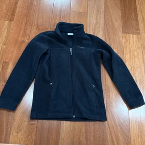 Columbia Girl's Fleece Solid Black Zipper Pocket Winter Jacket size M(8-10) - Picture 1 of 9