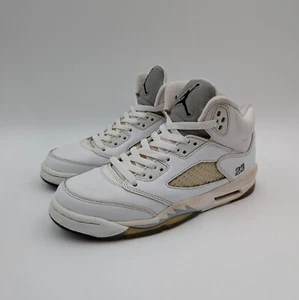 Jordan 5 Retro White Metallic Boy's Size 5.5Y (Womens Size 7) 440888-130 - Picture 1 of 12