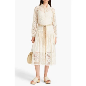 ZIMMERMANN Capas Crochet Algodón Midi Camisa Vestido - Imagen 1 de 8