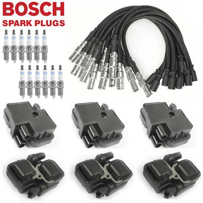 Bujía de platino Bosch para Benz C CL CLK, bobina de encendido MotorKing, cable de enchufe Foto 1 de 4