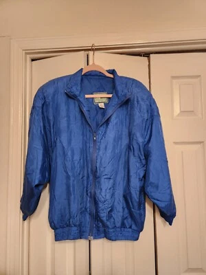 Cortavientos Lucky Star 100 % seda estilo años 80 azul real talla grande *pequeña mancha* Foto 1 de 4