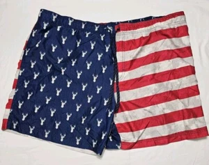 George Men's Patriotic Deer Buck Swim Shorts Trunks Size 3XL American Flag - Picture 1 of 5