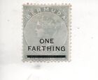 QUEEN VICTORIA ONE FARTHING BERMUDA STAMP ON SHILLING GREY 1901 MINT L/HINGED