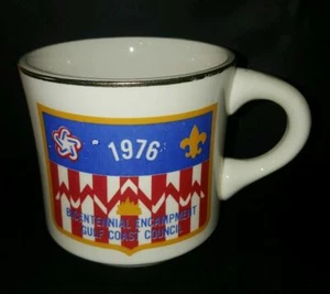 Vtg BSA 1976 Bicentennial Encampment Gulf Coast Council Boy Scout Coffee Cup - Picture 1 of 4