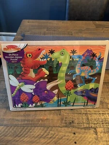 Melissa & Doug Fresh Start Prehistoric Sunset Wooden Jigsaw 24 Pc Puzzle ages 3+ - Picture 1 of 5
