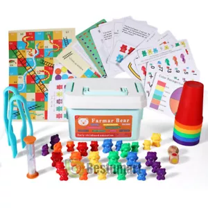 Rainbow Counting Bears with Color Matching Sorting Cups Educational Learning Toy - Picture 1 of 12