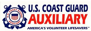 Coast Guard Auxiliary with Crest Bumper Sticker - Picture 1 of 1