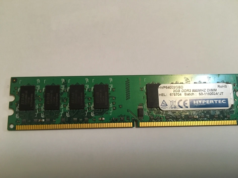 Hypertec HVP64002GBD 2GB DDR2 PC2-6400 800MHZ DIMM PC Memory - Image 1 of 1