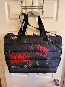 DKNY Nora Duffle Graffiti New York Logo Bag Black Colored MSRP $178 NWT - Picture 1 of 5