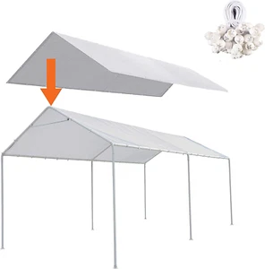 10 x 20 Ft Carport Replacement Canopy Cover Garage Top Tent Shelter Tarp with... - Picture 1 of 12