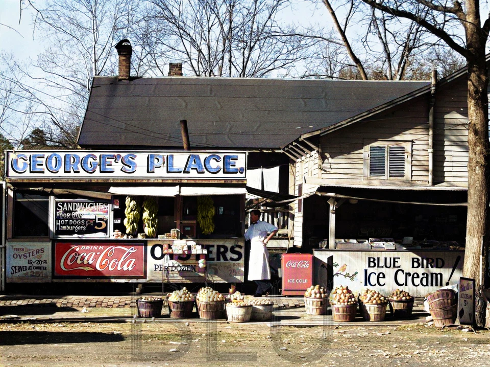Tienda de sándwiches Roadside 1936. Impresión fotográfica de Ponchatoula, Louisiana 11 x 14" Foto 1 de 1