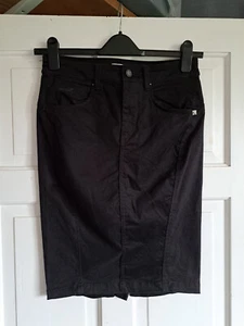 DIESEL Black Denim Stretch Pencil Skirt Size 28 UK 8-10 - Picture 1 of 5