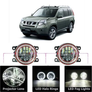 LED Fog Light Kit Angel Eye Ring DRL Daytime Running Lamp Fit For nissan x-trail - Picture 1 of 10