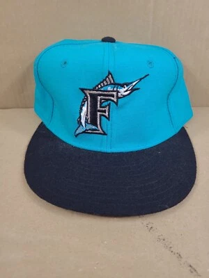 Vtg 90s Florida Marlins Diamond Collection New Era 5950 Pro fitted  Hat sz 7 3/8 - Image 1 of 4